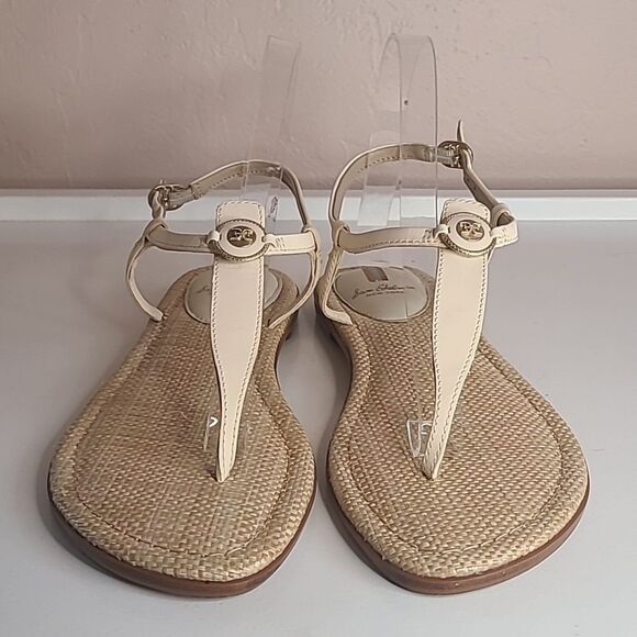 Sam Edelman gigi signet womens Leather C Ivory Thong Toe Sandal Size 9 - Picture 3 of 15